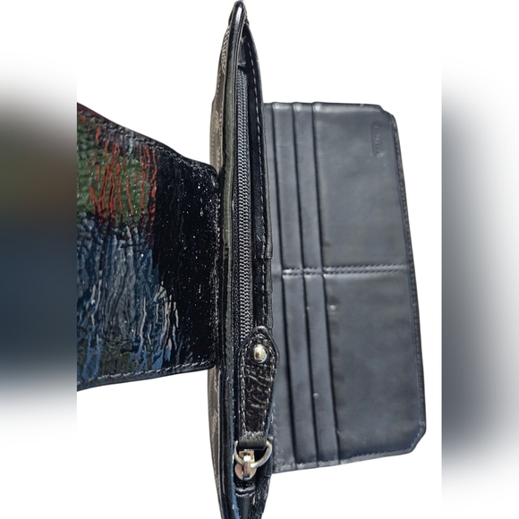 Coach Black and Gray Dotted Op Art Bifold Signature Wallet/clutch - Picture 9 of 10